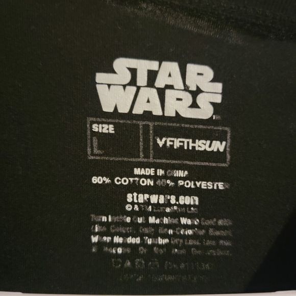 Fifth Sun Star Wars Shirt Womens Size Large L Black Empire Strikes Back Retro - Picture 5 of 5